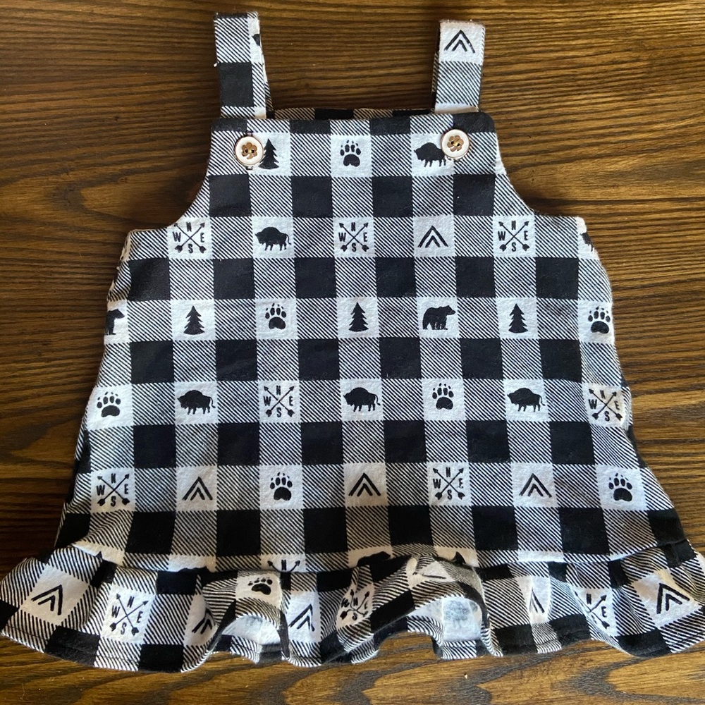 Baby girl buffalo plaid jumpsuit